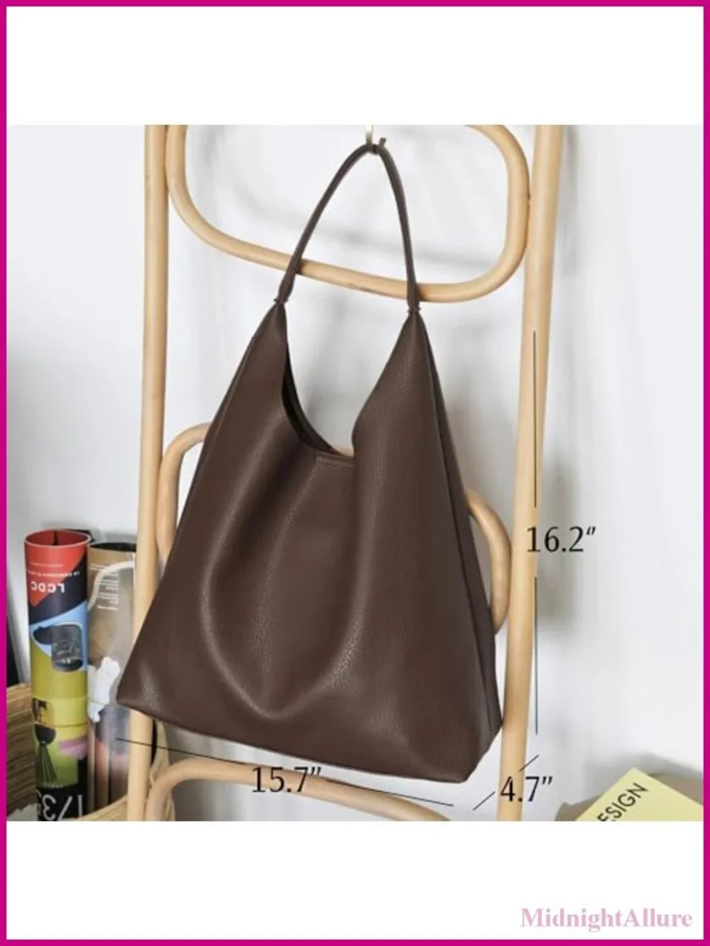 Soft Vegan Leather Slouchy Hobo Bag Shoulder Handbag Tote Purse